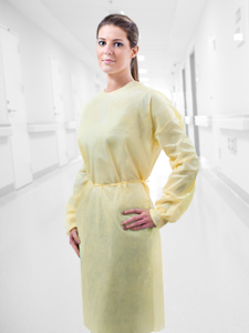 SMS23025Y Fluid Resistant Lightweight Isolation Gown